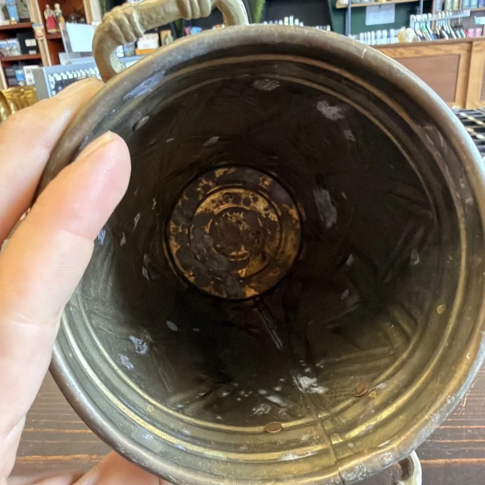 Vintage Hosley Brass Cylindrical Vase